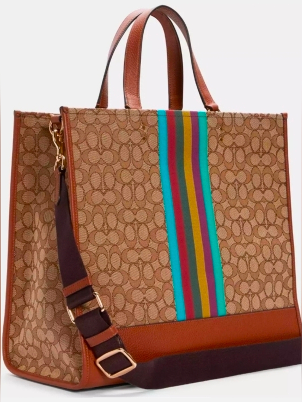 Coach Dempsey Tote 40 inch Signature Jacquard with Stripe and Coach Patch - Picture 4 of 6